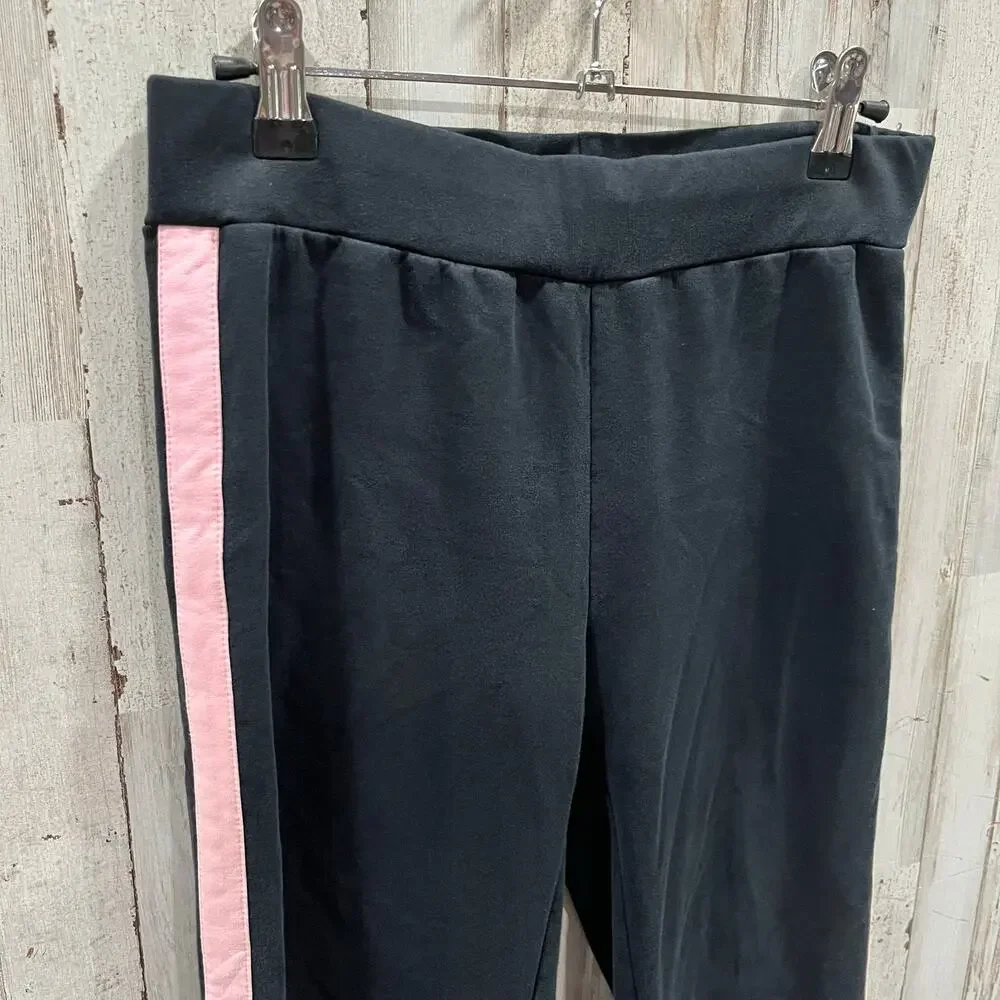 Lauren Ralph Lauren Black Pink Stripe Pull On Sweatpants Y2K Womens XS